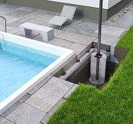 Egyszerű és gyors oszloprögzítés szárazbeton keverékkel Egyszerű és gyors oszloprögzítés szárazbeton keverékkel