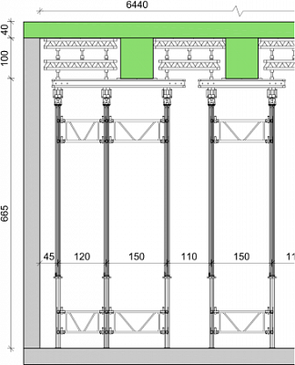 A Várkert Bazár föld alatti rendezvénytermének födémzsaluzása