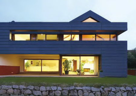 Faszerkezetű, nagytáblás homlokzatburkolat