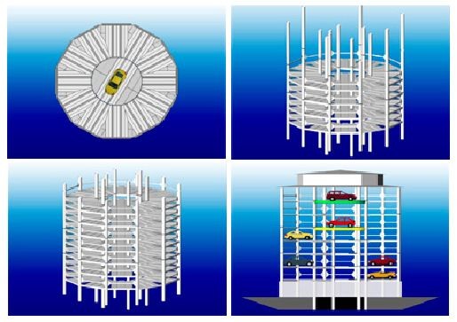Akár át is helyezhető gépesített parkolótorony
