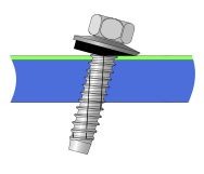 Burkolatrögzítés önmetsző betoncsavarokkal
