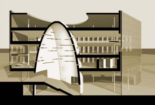 Szerkezetkész a pécsi tudásközpont-kaptár Szerkezetkész a pécsi tudásközpont-kaptár