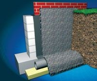 A vízelvezető szőnyeg védi a pincefalak szigetelését