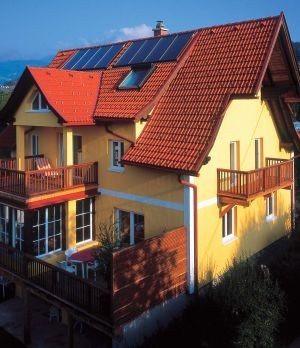 Melegvíz-készítés, fűtésrásegítés, medencefűtés naptetővel