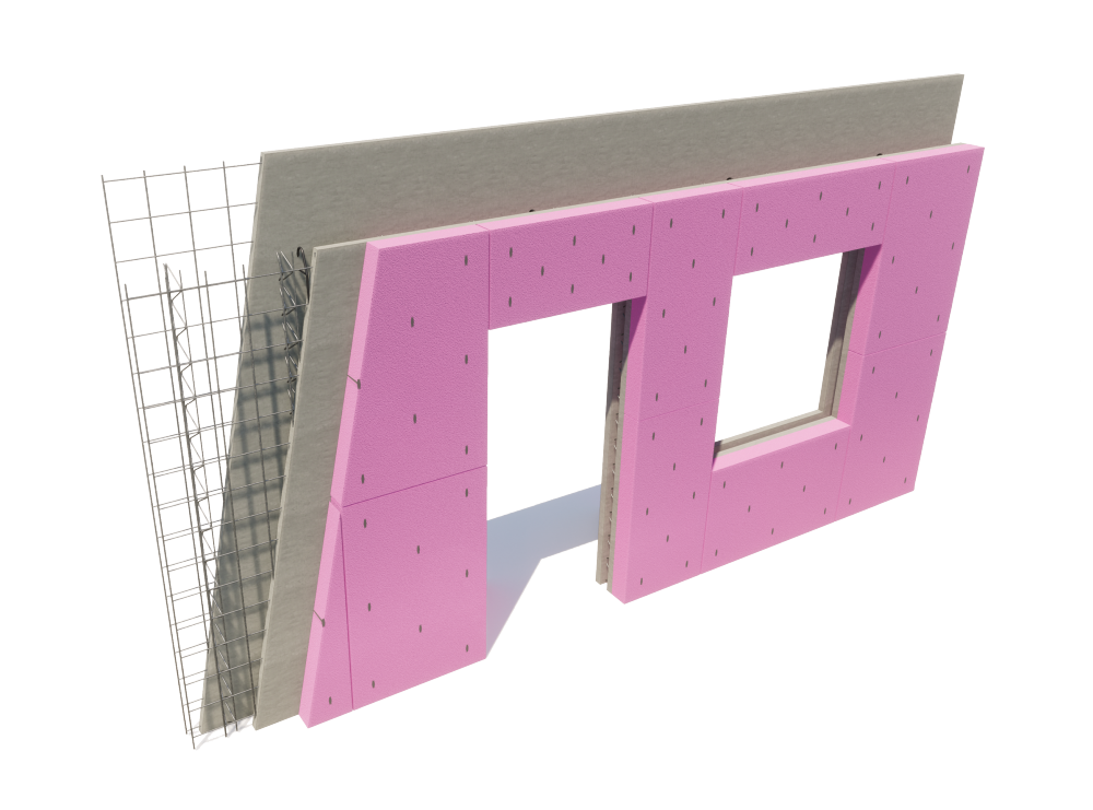 Szűk telekadottságok esetén hatékony megoldás a könnyen beépíthető, előregyártott, külső hőszigeteléssel ellátott kéregfal