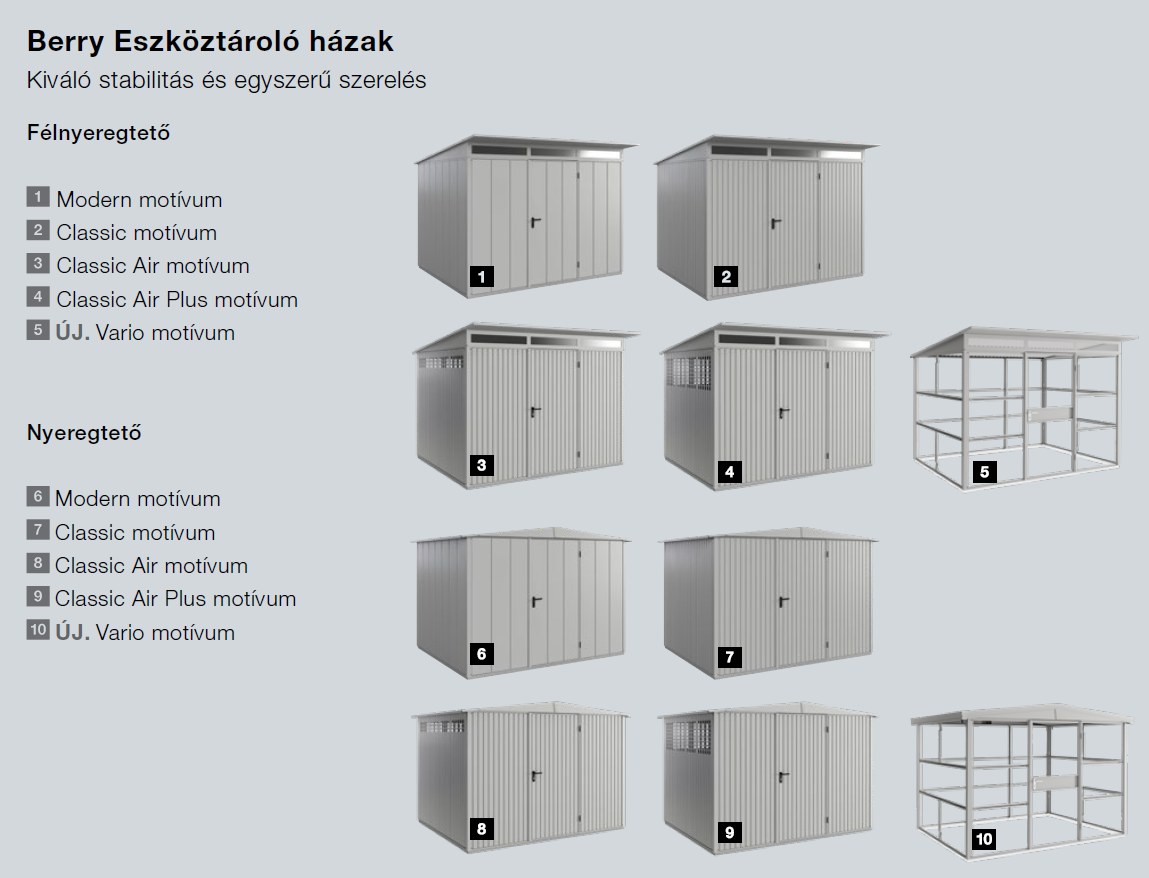 Modern és kényelmes eszköztároló házak