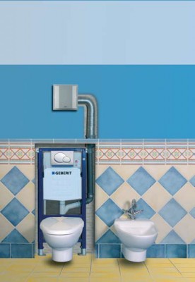 Vécéberendezés rejtett szagelszívással