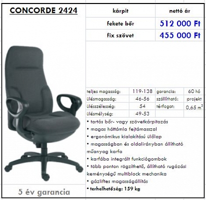 Irodaszékek öt év garanciával