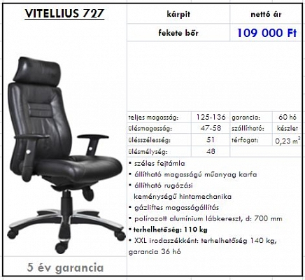 Irodaszékek öt év garanciával
