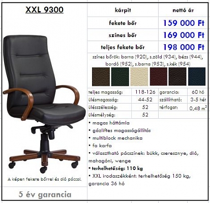 Irodaszékek öt év garanciával