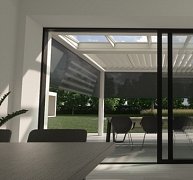 Üvegtető és lamellás árnyékoló egyedülálló kombinációja Üvegtető és lamellás árnyékoló egyedülálló kombinációja