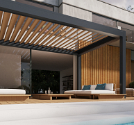 Fa megjelenésű alumínium pergolalamellák és zsalugáterek Fa megjelenésű alumínium pergolalamellák és zsalugáterek